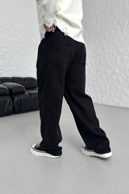 Resim BAGGY KALIP GABARDİN KUMAŞ PANTOLON • SİYAH W11 - S 