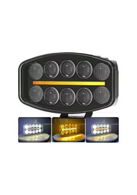 Resim 10'' Beyaz Turuncu Led Spot Projektör + Drl Tır Kamyon Off Road 12-24volt Çalışma Lambası 