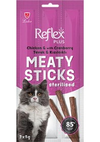Resim Reflex Meaty Sticks Tavuklu Ve Kızılcıklı Kedi Ödül Çubuğu 3 x 5 G 