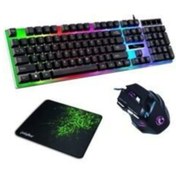 Resim SNEXPRES Oyuncu Klavye Mouse Mause Pad Seti Kablolu Rgb Aydınlatmalı Set Gamer Pc Oyun Seti 3in1. 