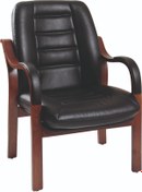 Resim MEHMET YAREN BURO Mi31 Özel Tasarım Siyah Renk Ahşap Ayaklı Ofis Misafir - Büro - Çalışma Koltuğu 