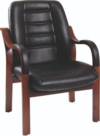 Resim MEHMET YAREN BURO Mi31 Özel Tasarım Siyah Renk Ahşap Ayaklı Ofis Misafir - Büro - Çalışma Koltuğu 