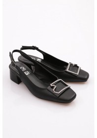 Resim Dgn K1 Kadin Arkasi Açik Topuklu Ayakkabi K1-1510-R1534 Siyah 