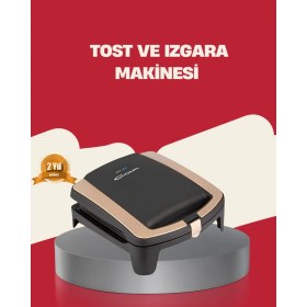 Resim Calperia Tost Makinesi Yapışmaz Plaka 1500 Watt Güçlü Performans 