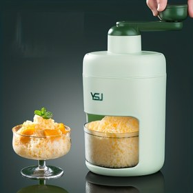 Resim Paslanmaz Çelik Manuel Buz Kırıcı - Taşınabilir Kar Konisi & Slushie Yapıcı, Partiler, Düğünler ve Yaz İçecekleri için Mükemmel, El ile Çalıştırılan, Kum Buz, Karpuz, Ev Küçük 