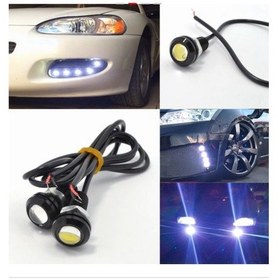 Resim Kartal Gözü 22Mm Kafa Çapı Ayna Altı Oto Led Bir Cift 2 Adet Kırmızı 