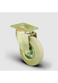 Resim Em01Sprg125 Döner Tablalı Gri Kauçuk Tekerlek Çap 125 Hafif 