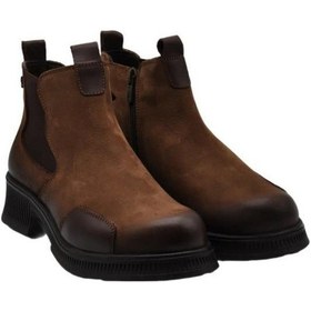 Resim Venüs 2452703k Kısa Topuk Fermuarlı Bilek Boy Deri Kadın Bot Vizon Nubuk 