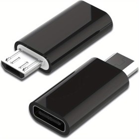 Resim USB C Dişi'den Micro USB Erkek'e Adaptör (2'li Paket), Micro USB Adaptörü, Micro USB'dan USB C'ye Hızlı Şarj Kablosu Uzatıcı Fiş Şeridi - Nexus, Xbox, PS ve Galaxy Cihazlar İçin 