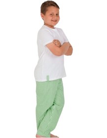 Resim The Don Aile Beyaz-Yeşil Kareli Erkek Çocuk Pijama Takımı (9-14 Y 