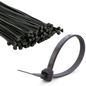 Resim Genel Markalar Plastik Cırt Kelepçe Siyah Kablo Bağı Kablo Klipsi Plastik Kelepçe 4.8x200mm 20cm (100 Adet) 