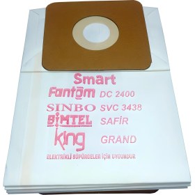 Resim Dogant Sinbo 1400 1600 Svc 3420 3438 3445 3449 8603 Uyumlu Süpürge Astarlı (Çift Kat) Kağıt Toz Torbası 10 Adet 