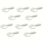 Resim 10'lı Paket Rooblinos 2.5cm Kış Balıkçılık Yumuşak Yemler - Soğuk Hava İçin Eğimli Tasarımlı Beyaz Yapay Lures, Yüksek Kaliteli Dayanıklı Malzeme, Kolay Saklama ve Porsiyon Kontrolü için Poşetlenmiş, Ergonomik Yem Tasarımı, Uzun Ömürlü Yem, Profesyonel Balıkçılar 