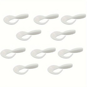 Resim 10'lı Paket Rooblinos 2.5cm Kış Balıkçılık Yumuşak Yemler - Soğuk Hava İçin Eğimli Tasarımlı Beyaz Yapay Lures, Yüksek Kaliteli Dayanıklı Malzeme, Kolay Saklama ve Porsiyon Kontrolü için Poşetlenmiş, Ergonomik Yem Tasarımı, Uzun Ömürlü Yem, Profesyonel Balıkçılar 