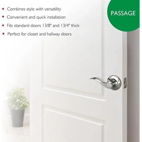 Resim TeknoKapsül 778993 Springdale 2 Yönlü Ayarlanabilir Geçiş Kapı Kolu Modern Ince Tasarımlı Koridor Dolabı Için Cilalı Krom 
