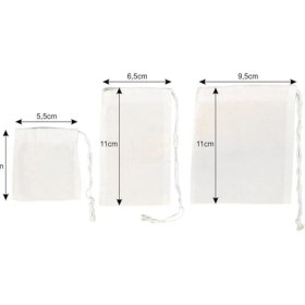 Resim Bitki Çayı Çay Demleme Demlik Kesesi Süzgeci Yüzde Yüz Pamuk 3'lü Set 