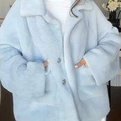 Resim Kadınlar İçin Şık Peluş Mont - Kışlık Sıcak Tam Boy Ceket, Cepli, Sonbahar ve Kış İçin Yumuşak Dış Giyim, Makinede Yıkanabilir Gündelik ve Resmi Dış Giyim, 2025 Yeni Moda Polar Mont, Düz Renk, Esnemez Kumaş, Bayan Ceketleri 