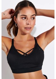 Resim Nike Bra Yoga Indy Strappy Sporcu Sütyeni Siyah Siyah 