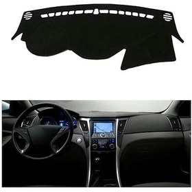 Resim Maiyame 2011-2014 Hyundai Sonata İçin Siyah Gösterge Paneli Gölgeleme Matı - Normal Silikon Kayma Engeli 