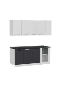 Resim Minar 195cm Köşe Mutfak Dolabı - Beyaz/antrasit K195-a2 