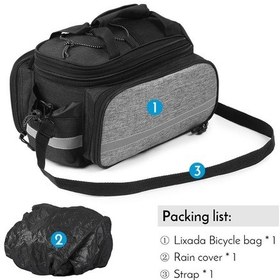 Resim Siyah Bisiklet Arka Koltuk Çantası Çok Fonksiyonlu Genişletilebilir Su Geçirmez Mtb Bisiklet Pannier Çantası Bisiklet Raf Çantası Siyah 