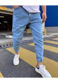 Resim Erkek Paçası Lastikli Boyfriend Kot Jogger Pantolon (491080018) 