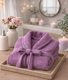 Resim Formeya Premium Pamuklu Unisex Bornoz - Yumuşak Dokulu Hızlı Kuruyan Canlı Renkli Bornoz 