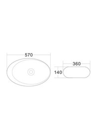 Resim Eva Banyo Lena E-7027 Tezgah Üstü Porselen Lavabo 