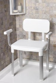 Resim Prima Nova Cappadocia Paslanmaz Alüminyum Sırt ve Kol Destekli Yaşlı Engelli Banyo Sandalyesi (130 KG Kapasite) Teşhir 