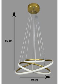Resim Rings 3'lü Eskitme Renk Modern Tasarım - Yatak Odası-salon-çocuk Odası-mutfak Beyaz Led Sarkıt Avize Eskitme 
