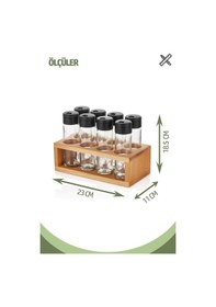 Resim Joy Kitchen Lisa Ahşap Baharatlık Seti 8'Li Siyah Kapak 