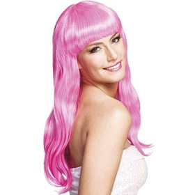 Resim Soft Pembe Uzun Parti Peruğu 