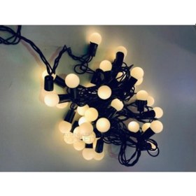 Resim 5 Metre 28 Led Fişli Sarı Işık Mini Top Led Siyah Kablo Akçaağaç 