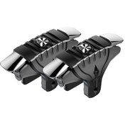Resim Black-f01 1 Çift Plastik Mobil Tetik Pubg Akıllı Telefon Gamepad Denetleyici Oyun Dört Parmak Bağlantısı Hedefleyen Sh 
