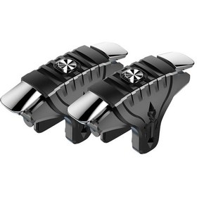 Resim Black-f01 1 Çift Plastik Mobil Tetik Pubg Akıllı Telefon Gamepad Denetleyici Oyun Dört Parmak Bağlantısı Hedefleyen Sh 
