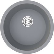 Resim Gradde Gri Oval 47CM Çapında Tezgahaltı.Üstü.Sıfır Granıt Eviye Gr47C 