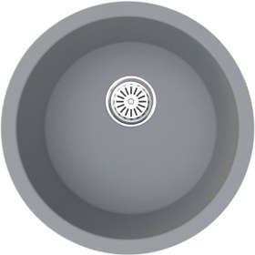 Resim Gradde Gri Oval 47CM Çapında Tezgahaltı.Üstü.Sıfır Granıt Eviye Gr47C 