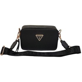 Resim Valens Çanta Valens Deri Kutu Clutch Model El Çantası Siyah - Altın 