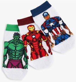 Resim Koton 3'lü Marvel Baskılı Çorap Seti Lisanslı Multıcolor 4skb80014aa Mavi 