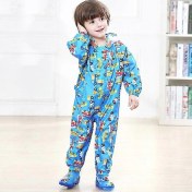 Resim Siyam Çocuk Yağmurluğu Desenli İnce Kesitli Kapüşonlu Yağmurluk, Beden: S 