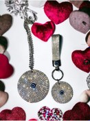 Resim Arabasına Aşıklar Kulübü NAZARLIK SETİ GÜMÜŞ TAŞLI DİKİZ AYNA SÜSÜ VE NAZARLIK ANAHTARLIK 