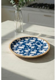 Resim Mango Agacı Servis Tabağı & Sunum Tabağı 25 Cm Desenli Kahverengi 