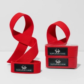 Resim Lifting Straps Kırmızı Halter Bar Çekme Aparatı 2'li Paket 