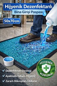 Resim Step Myfloor Renkli Dezenfektan Hijyen Paspası Turkuaz 