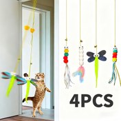 Resim 4 adet Kapı Asılı Kedi Oyuncakları Çanlarla - Etkileşimli Av Simülasyonu, Yırtılmaya Dayanıklı Plastik Tüy Çubuğu, Pil Gerektirmez, İç/Dış Mekan Oyunları İçin Çok Renkli Tasarım, Tüm Irklar İçin Güvenli ve Dayanıklı Kedi Oyuncakları, Kedi Oyuncakları, İç Mekan Evcil Hayvan Eğlencesi, Eğlenceli Tasarım, Sağlam Yapı, Pil Gerektirmez 