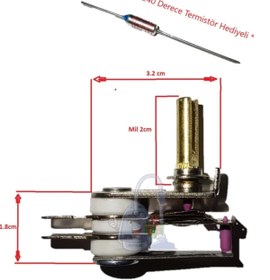 Resim Popüler Emsan Tost Makinesi Termostat , Mil Uzunluğu 2 Cm ,ayar Otomatiği 