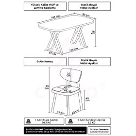 Resim Canisa Axton Serisi Sabit Mdf 90x168 Siyah Mermer Desen Mutfak Masa Takımı 6 Gri Sandalye Gri Sandalye Siyah Mermer Desen Masa 