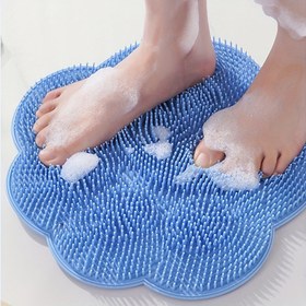 Resim Silikon Duş Ayak & Sırt Temizleme Matı - Kaymaz, Kolay Temizlenebilir Banyo Masaj Pedi, Geliştirilmiş Peeling ve Rahatlama için 