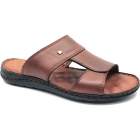 Resim Asker 1928-25 %100 Hakiki Deri Erkek Full Ortapedik Terlik Taba 