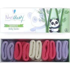 Resim Novibaby 5'li Bambu Yenidoğan Bebek Çorabı I Pinky Rose I 0-6 ay "Karışık Renkli" 
